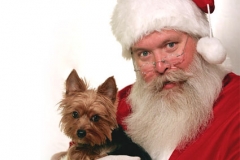 santa with dog